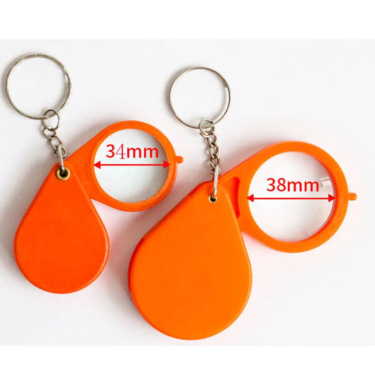 Loupe de poche pliable 10X - Porte-clés léger pour les voyages et la maison