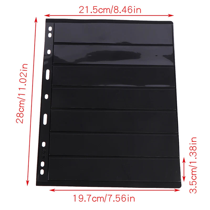 10 pages d'album à timbres à 7 cases - Porte-pièces et timbres, format à feuilles mobiles