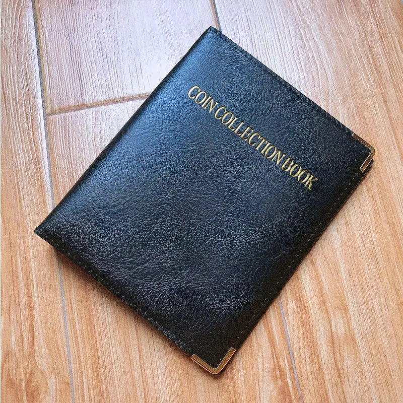 Álbum de monedas de cuero sintético premium - 120/240 compartimentos