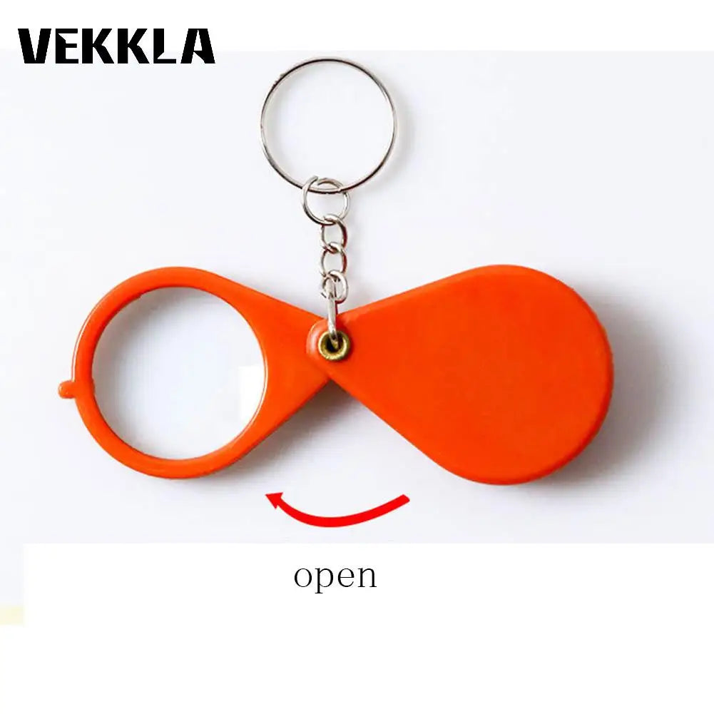 Lupa de bolsillo plegable de 10 aumentos: llavero ligero para viajes y uso doméstico.