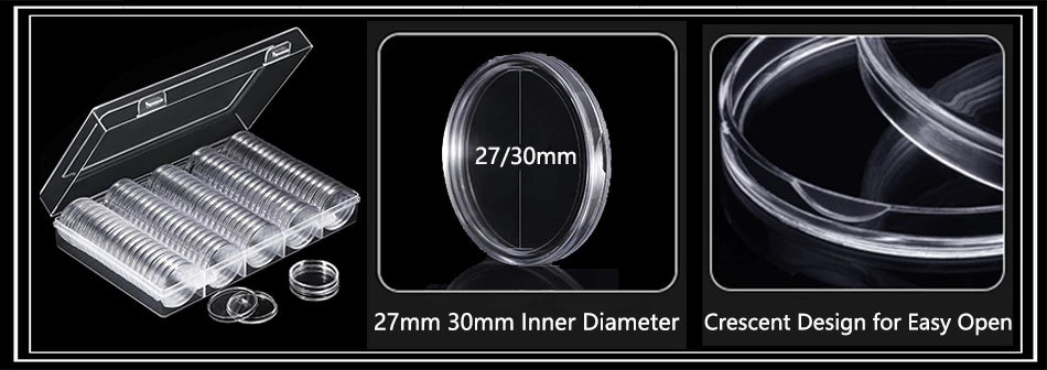 10 expositores universales para monedas: caja de almacenamiento ajustable para monedas y medallas.