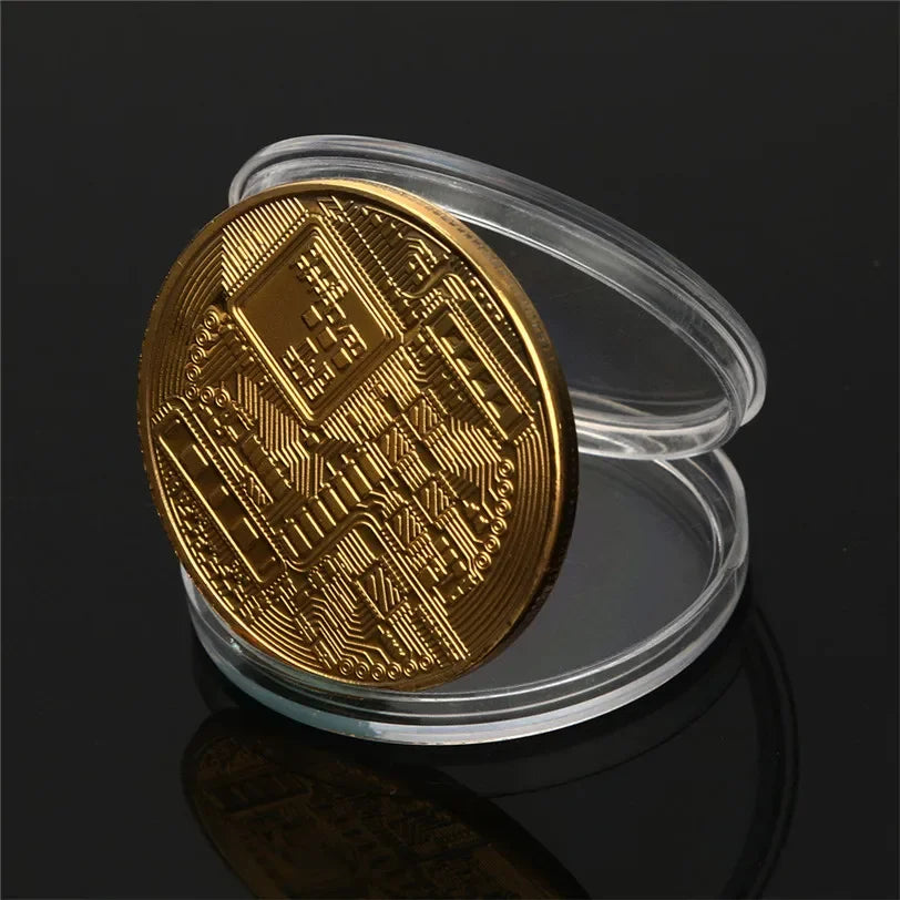 Moneda Bitcoin de oro y plata de alta calidad: perfecta para coleccionistas y para regalar.