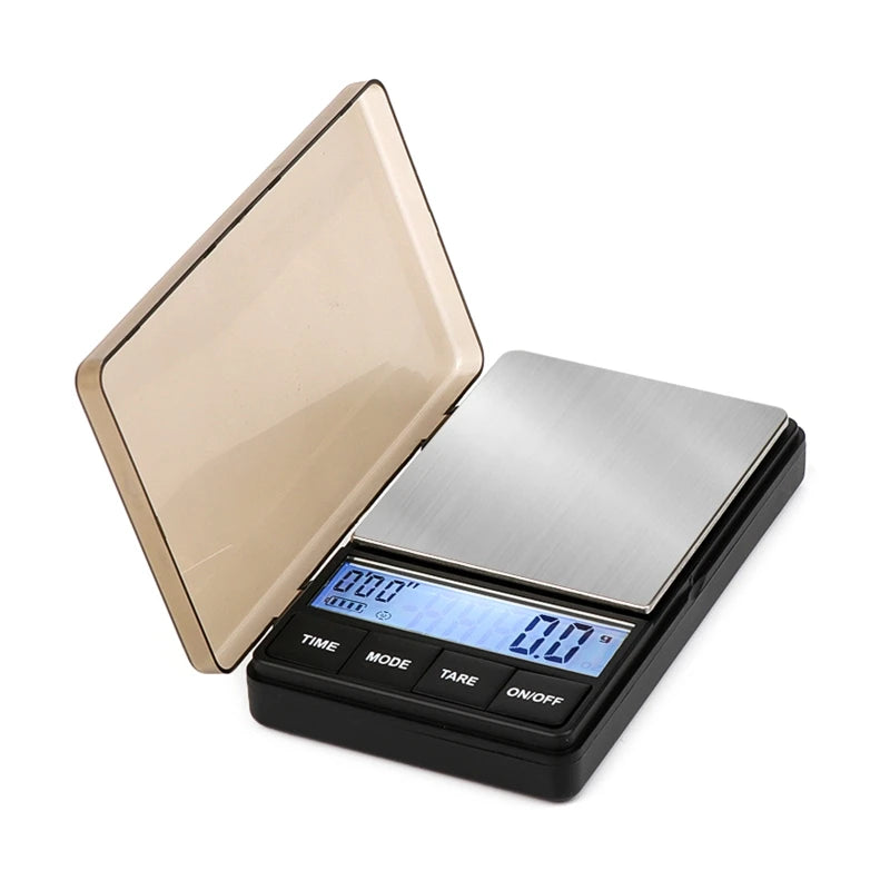 Balance à pièces Shanwen 1000 g x 0,1 g - Minuteur de barista et de préparation avec écran LCD rétroéclairé