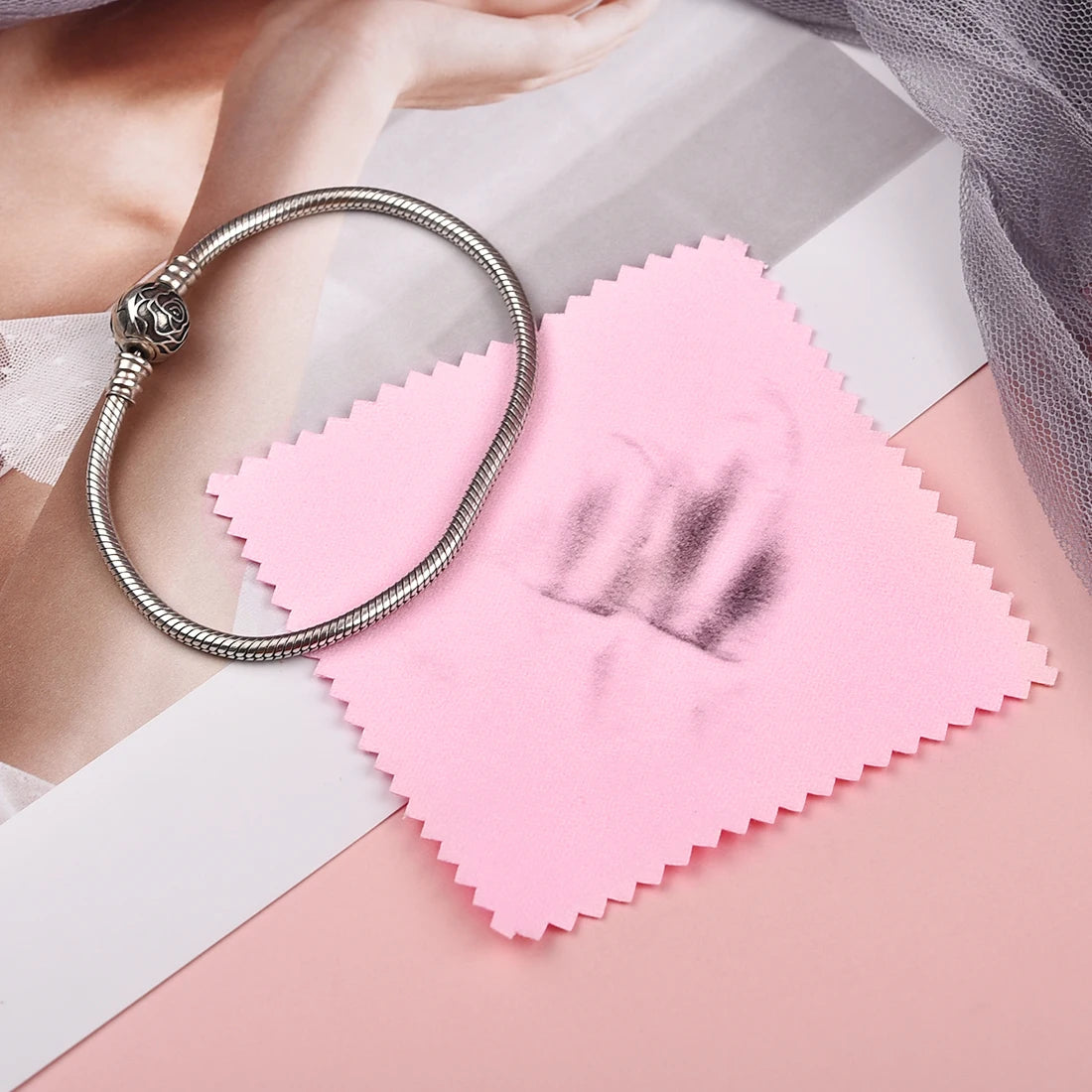 50 paños de pulido de 8 x 8 cm para plata, oro y platino