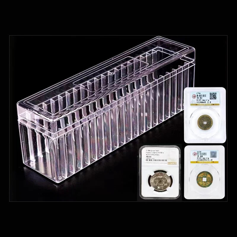 Étui transparent de qualité supérieure pour pièces de monnaie – Coffret de 20 pièces certifiées PCGS/NGC pour collectionneurs