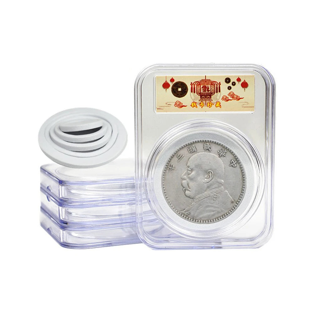 10 cápsulas para monedas de 46 mm con junta de espuma para monedas de 16 a 46 mm