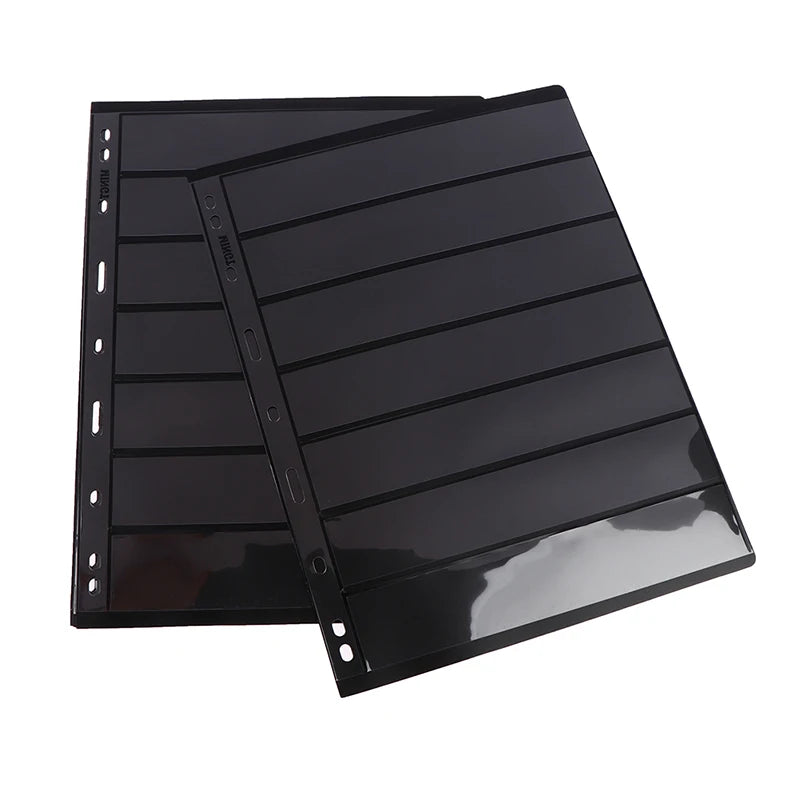 10 pages d'album à timbres à 7 cases - Porte-pièces et timbres, format à feuilles mobiles