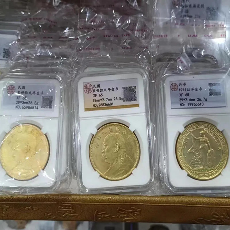 Pièce de monnaie ancienne de la dynastie Qing à gros portrait - Yuan d'argent de Longyang, dans un coffret certifié PCGS