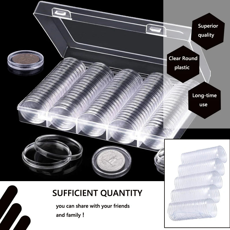 Meilleure vente : 10/100 porte-monnaie transparents en plastique