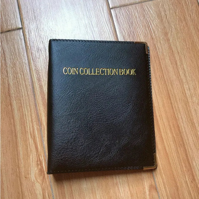 Álbum de monedas de cuero sintético premium - 120/240 compartimentos