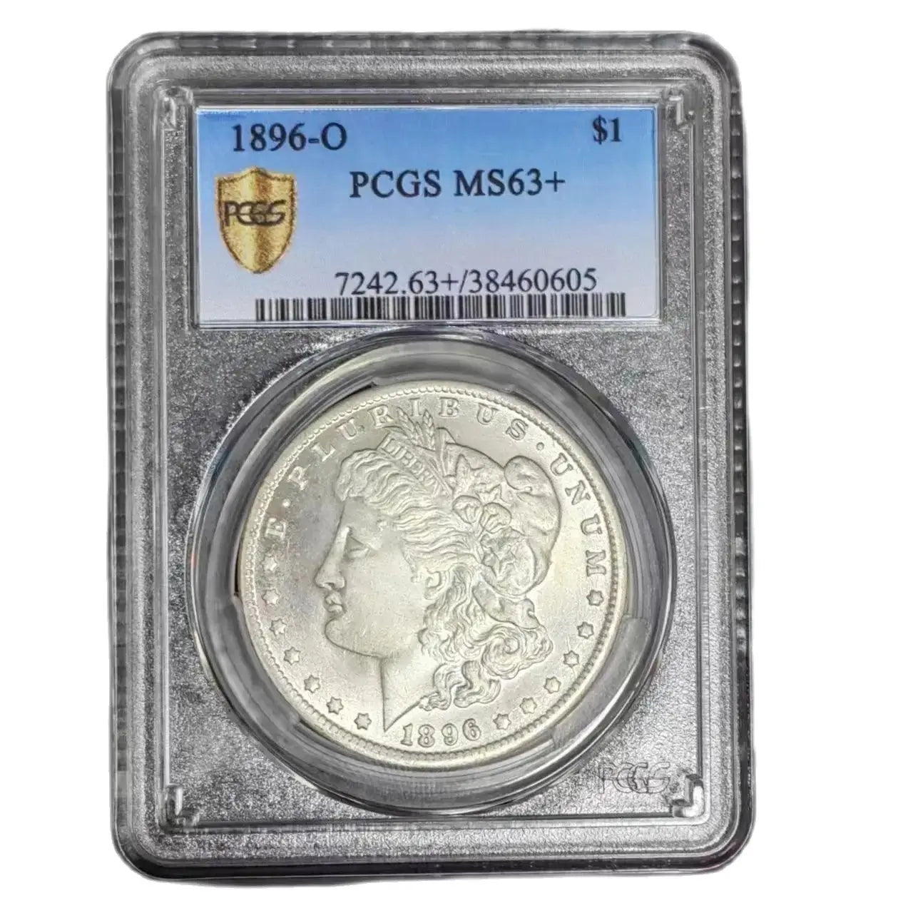 Dólar de plata Morgan de 1896‑O, grado MS63+: moneda de plata al 90 % de la Casa de la Moneda de EE. UU.