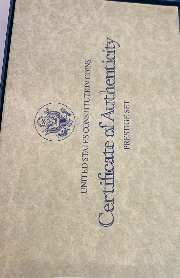 1987 United States Constitution Prestige Set - Certified Authentic Proof Coins