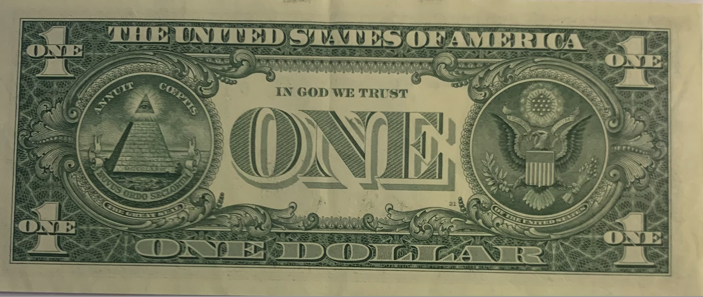 Rare 2017 $1 Federal Reserve Note - Special Serial Number G11801810B