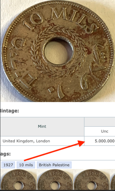 Rare 1927 British Palestine 10 Mils Coin – Only 5 Million Minted – Collectible Treasure