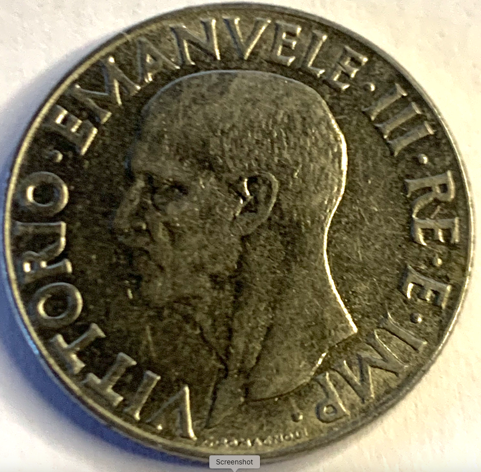 Unique Italy 1 Lira 1940 Coin – Stainless Steel, King Vittorio Emanuele III Era Collector’s Item