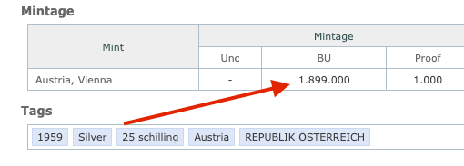 1955 Austria 25 Schilling Silver Coin – First Commemorative National Theater in Vienna