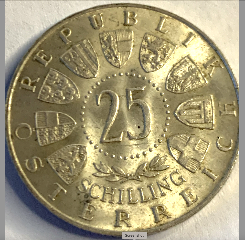 1955 Austria 25 Schilling Silver Coin – First Commemorative National Theater in Vienna