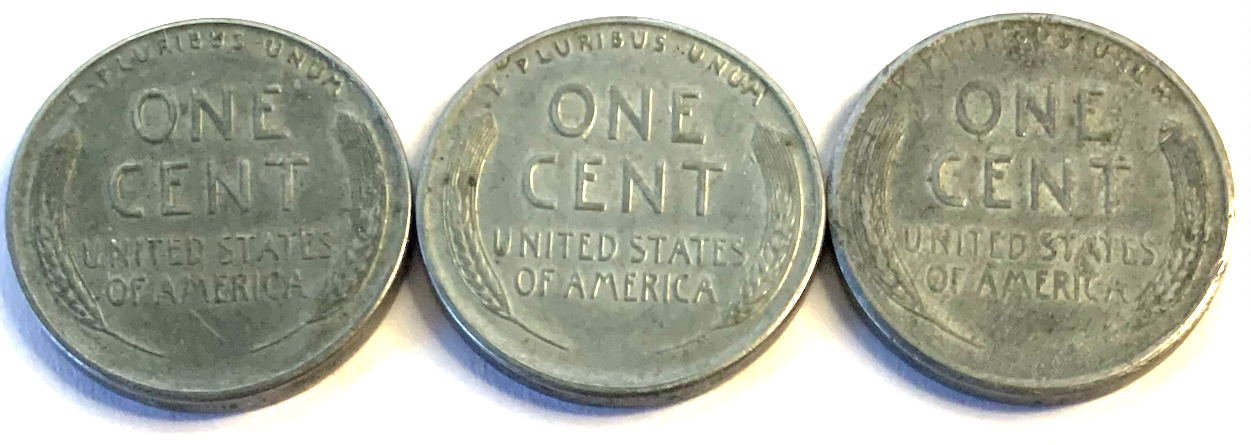 Rare Set: 1943 Steel Wheat Pennies – P, D & S Mintmarks – 3-Piece WWII Coin Trio