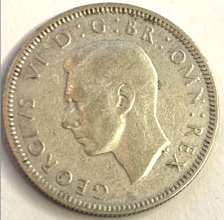 Low Mintage 1939 One Shilling – George VI Coin – Only 11 Million Minted!