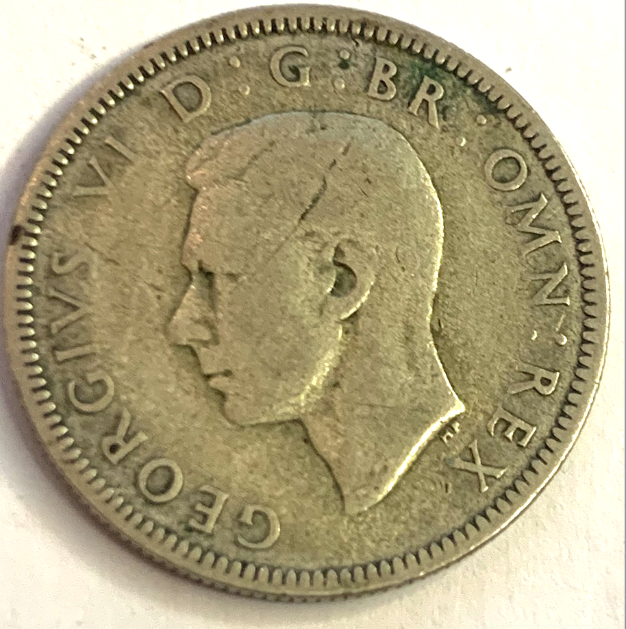 Low Mintage 1939 One Shilling – George VI Coin – Only 11 Million Minted!