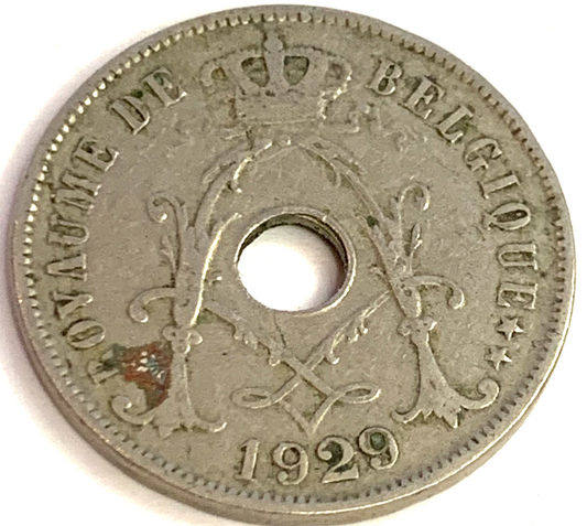 Historic Belgium 25 Centimes 1929 – King Albert I Era Collectible Coin