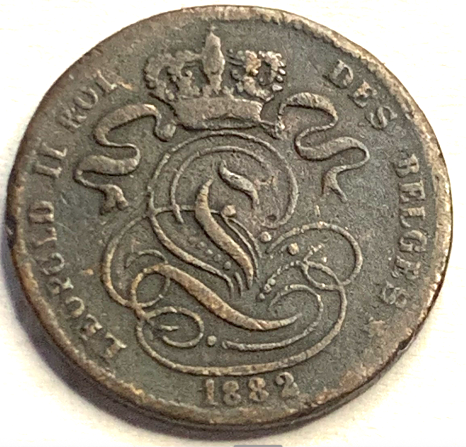 Collectors’ 1882 Belgium 1 Centime – King Leopold II Historic Coin