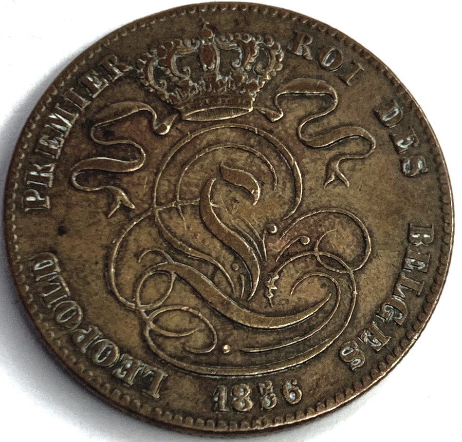 169-Year-Old Belgium 5 Centimes – Antique Leopold I Circulation Coin