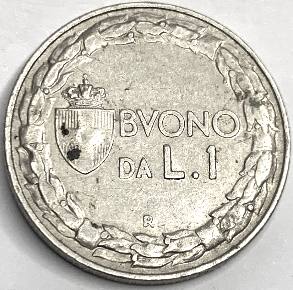 Rare 1924 Italian 1 Lira – Vittorio Emanuele III Nickel Circulation Coin