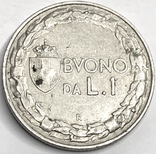 Rare 1924 Italian 1 Lira – Vittorio Emanuele III Nickel Circulation Coin