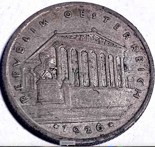 1926 Austria Silver 1 Schilling – Vienna Mint Circulation Coin Investment