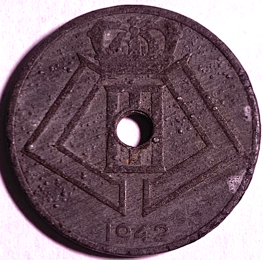 Rare WWII Era Belgium 25 Centimes 1942–1943 | BELGIE-BELGIQUE Numismatic Duo