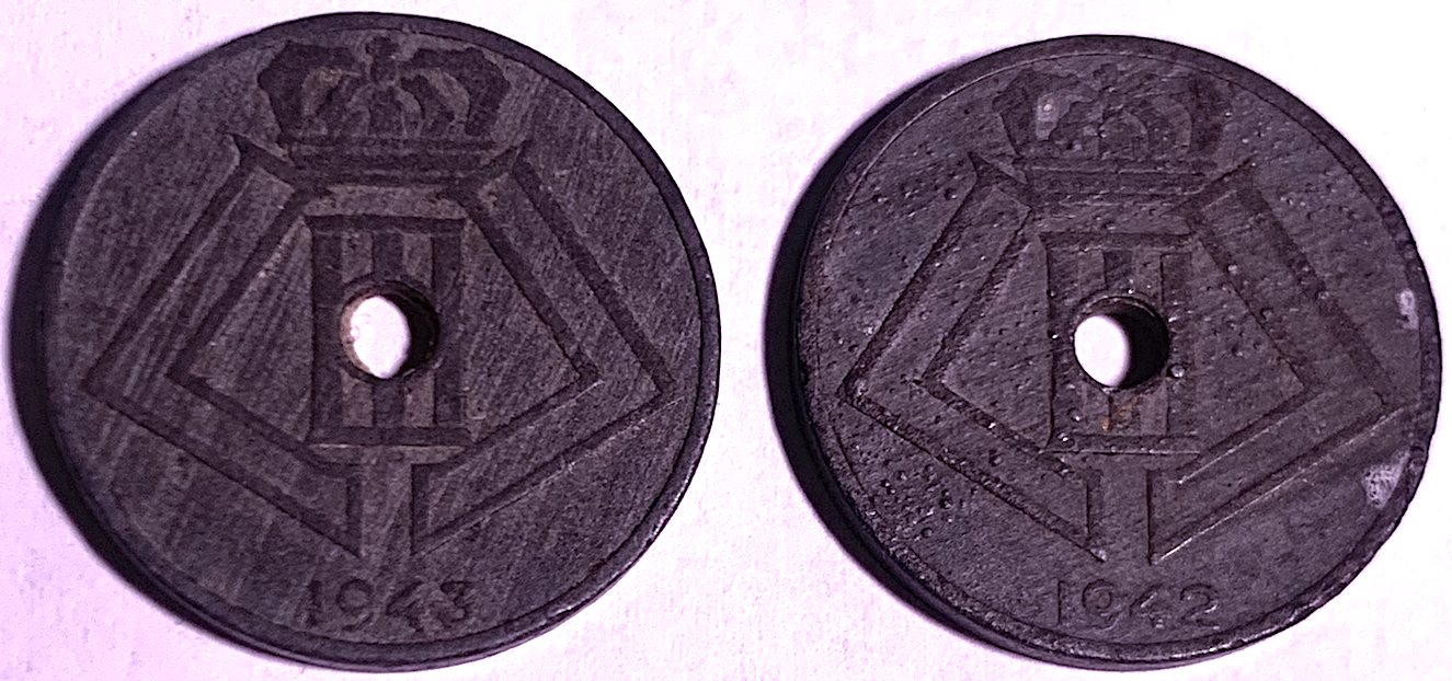 Rare WWII Era Belgium 25 Centimes 1942–1943 | BELGIE-BELGIQUE Numismatic Duo