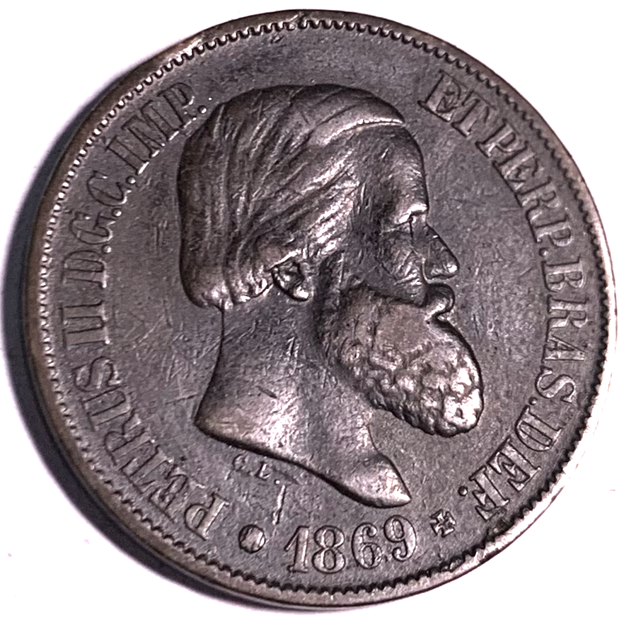 Vintage 1869 Brazilian 20 Réis | 156-Year-Old Bronze Coin KM#474