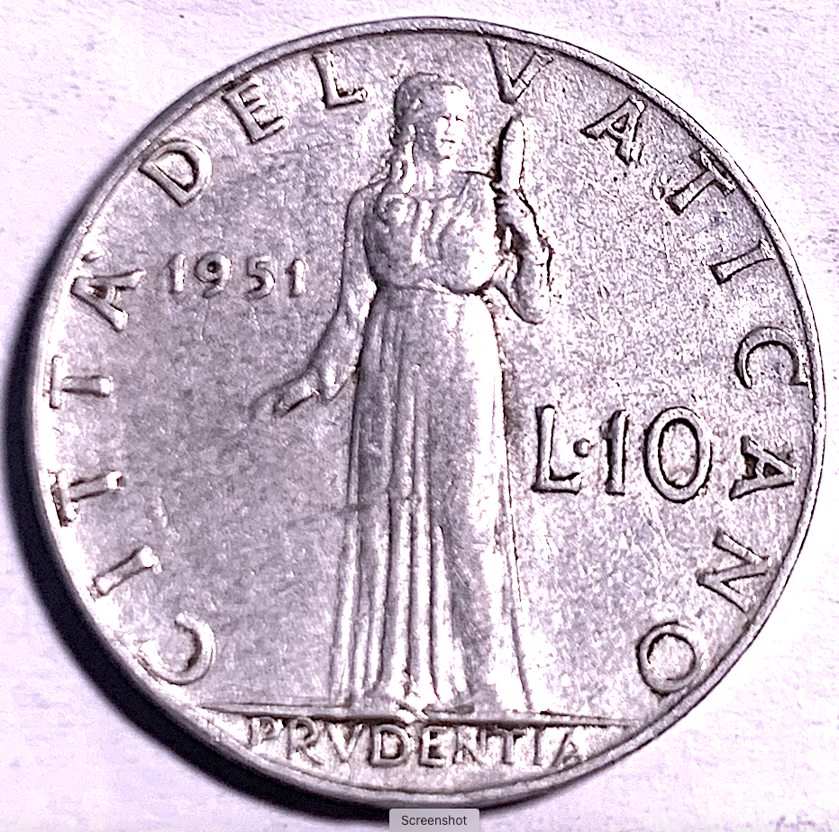 Extremely Rare Vatican City 10 Lire 1951 | Pope Pius XII, only 1,130,000 minted
