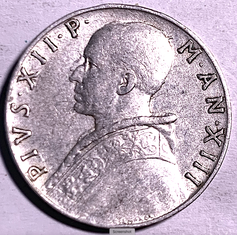 Extremely Rare Vatican City 10 Lire 1951 | Pope Pius XII, only 1,130,000 minted