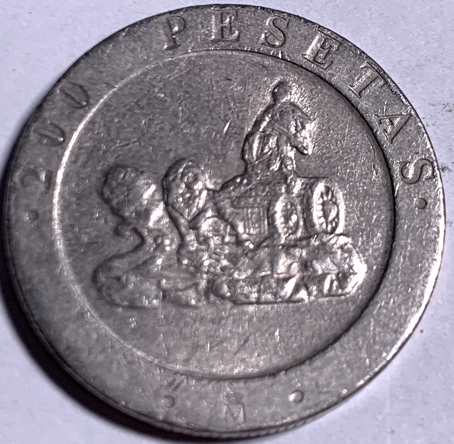 Rare Spain 200 Pesetas 1990-M Coin | Juan Carlos I Collectible | Madrid Mint