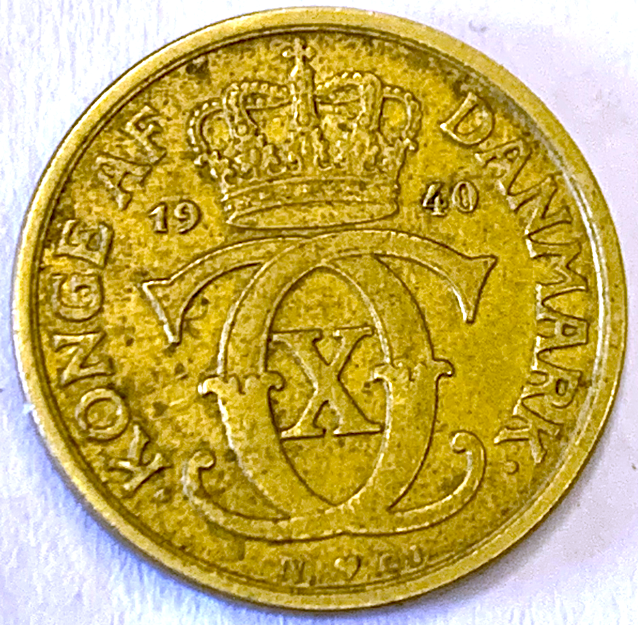 Rare Denmark ½ Krone 1940 ♥ N | Low Mintage 1.87M | Christian X WWII Coin