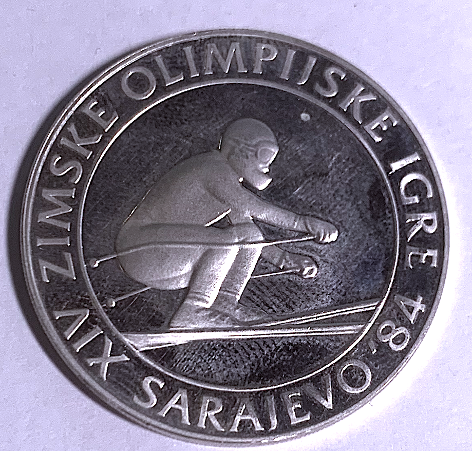 Rare 1982 Yugoslavia 500 Dinara Silver Proof – Sarajevo 1984 Winter Olympics