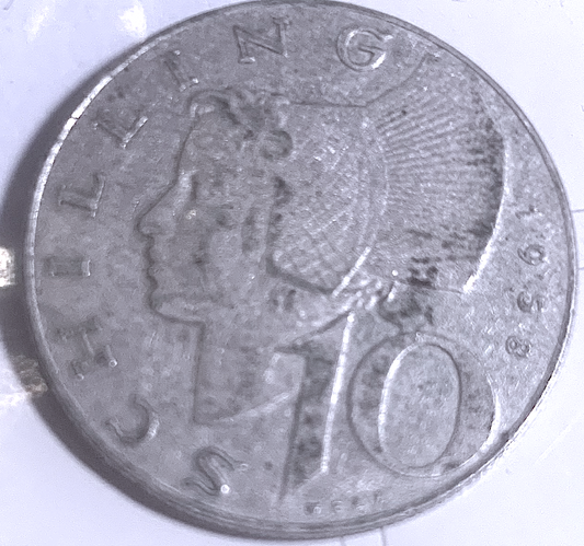 Rare 1958 Austrian 10 Schilling | Silver .640 Circulation Coin from Vienna