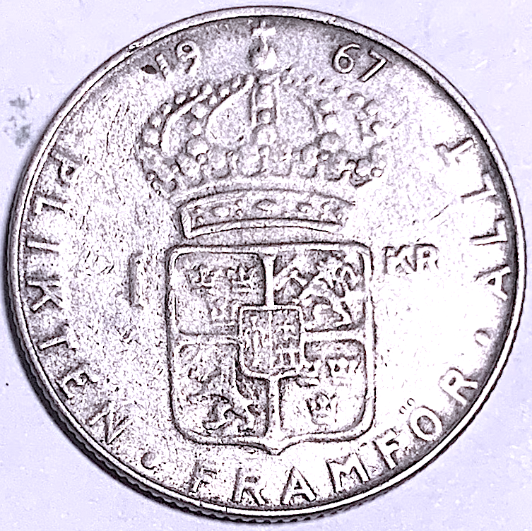 Best Seller: Sweden 1 Krona Silver 1963-U & 1967-U (KM#826) – Stockholm Mint