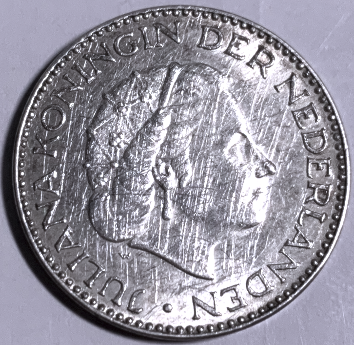 Best Seller: Netherlands 1 Gulden 1954 Silver (KM#184) – First Year Utrecht Mint