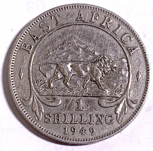 Best Seller: East Africa 1 Shilling 1949 Lion & Kilimanjaro — George VI