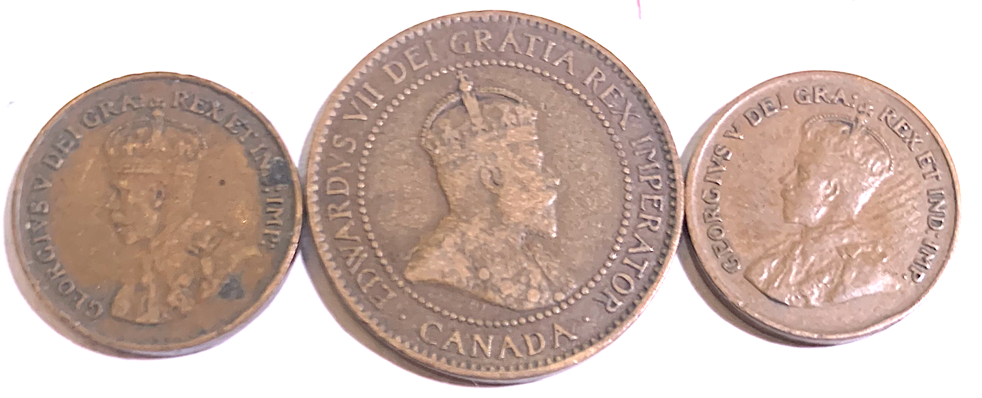 Best Seller: Canada 1¢ Trio (1907 London, 1920 Small, 1928 Ottawa) – Bronze Classics