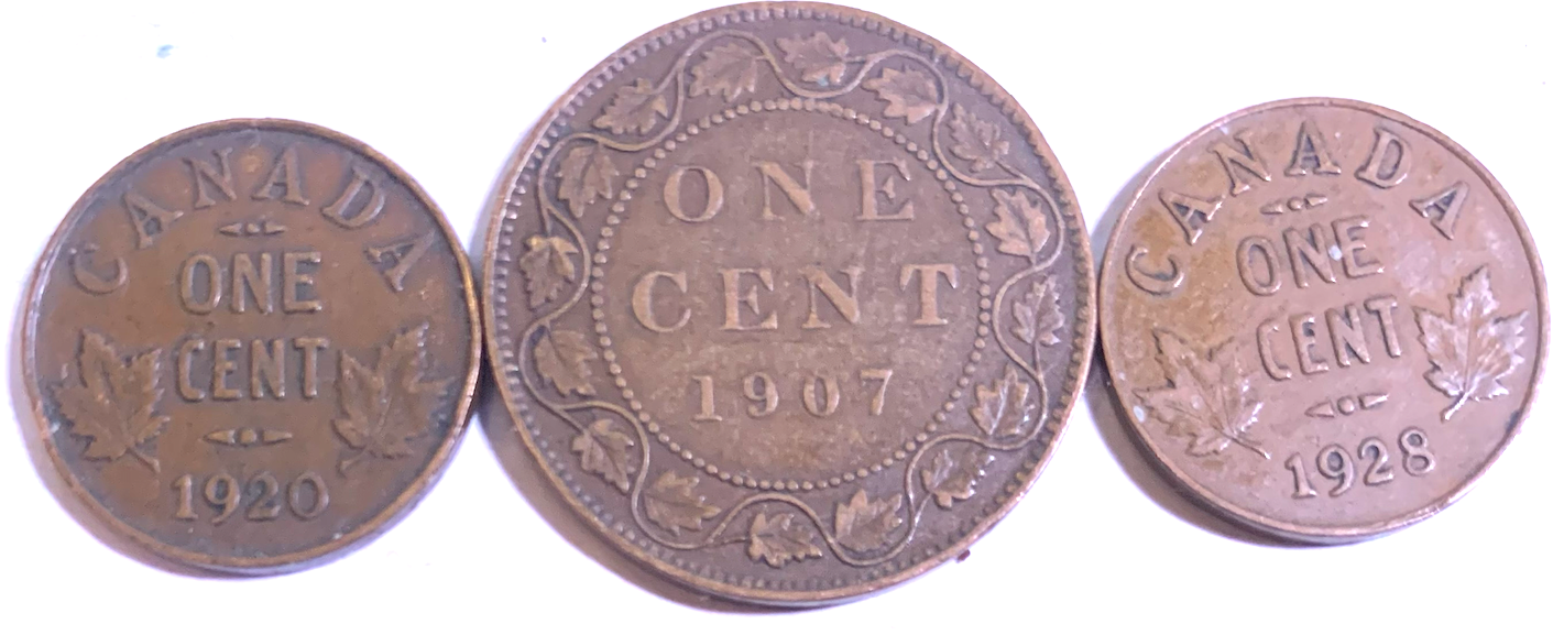 Best Seller: Canada 1¢ Trio (1907 London, 1920 Small, 1928 Ottawa) – Bronze Classics