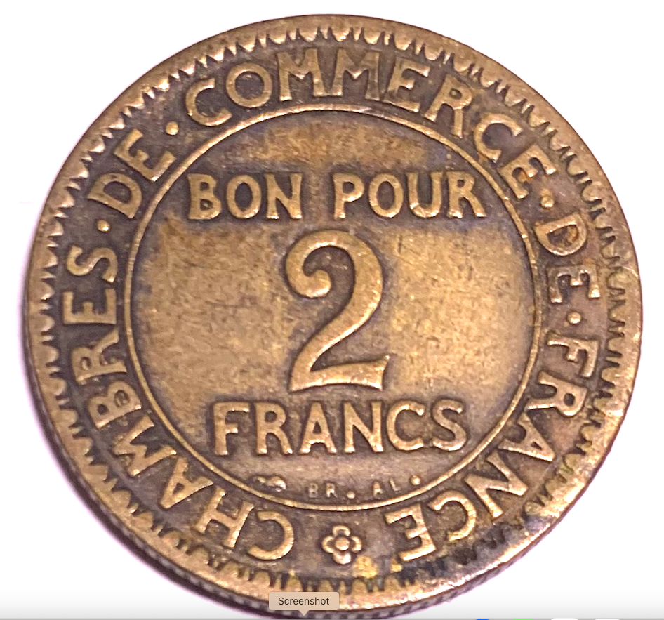 Best Seller: France 1921 2F, 1F &amp; 1922 50c—Third Republic Bronze Trio