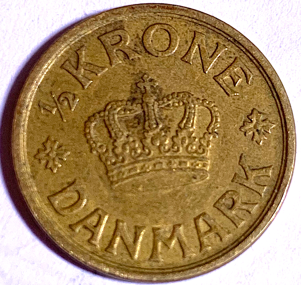 Extremely Rare 1940 Denmark ½ Krone “N” (KM#831) – Copenhagen Mint, Only 1,871,000