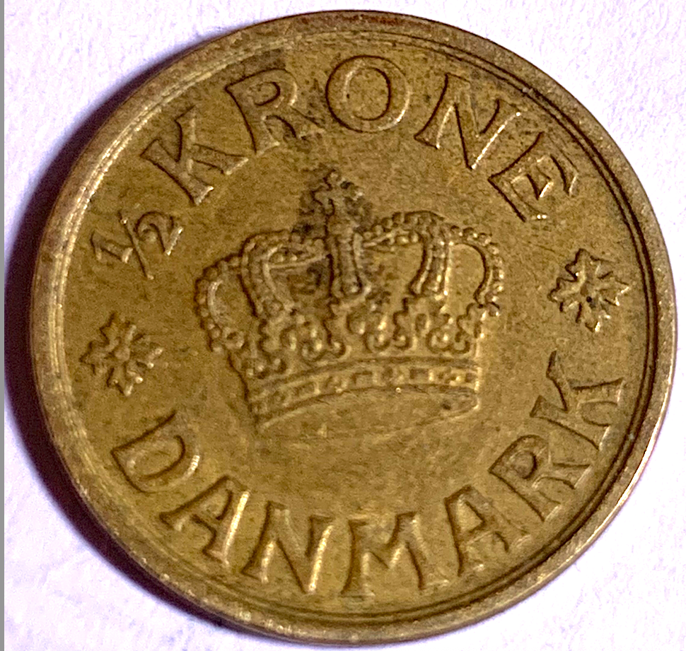 Extremely Rare 1940 Denmark ½ Krone “N” (KM#831) – Copenhagen Mint, Only 1,871,000