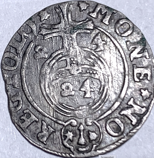 Sigismund III 1 Półtorak 1624-P Poland Silver Coin KM#41 – P Mint Mark Verified