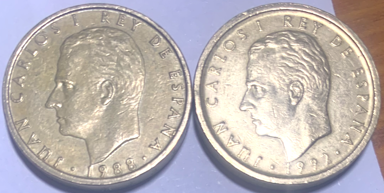 1992 Spain 100 Pesetas • King Juan Carlos I • KM#908 • Madrid • BONUS 1988 Coin