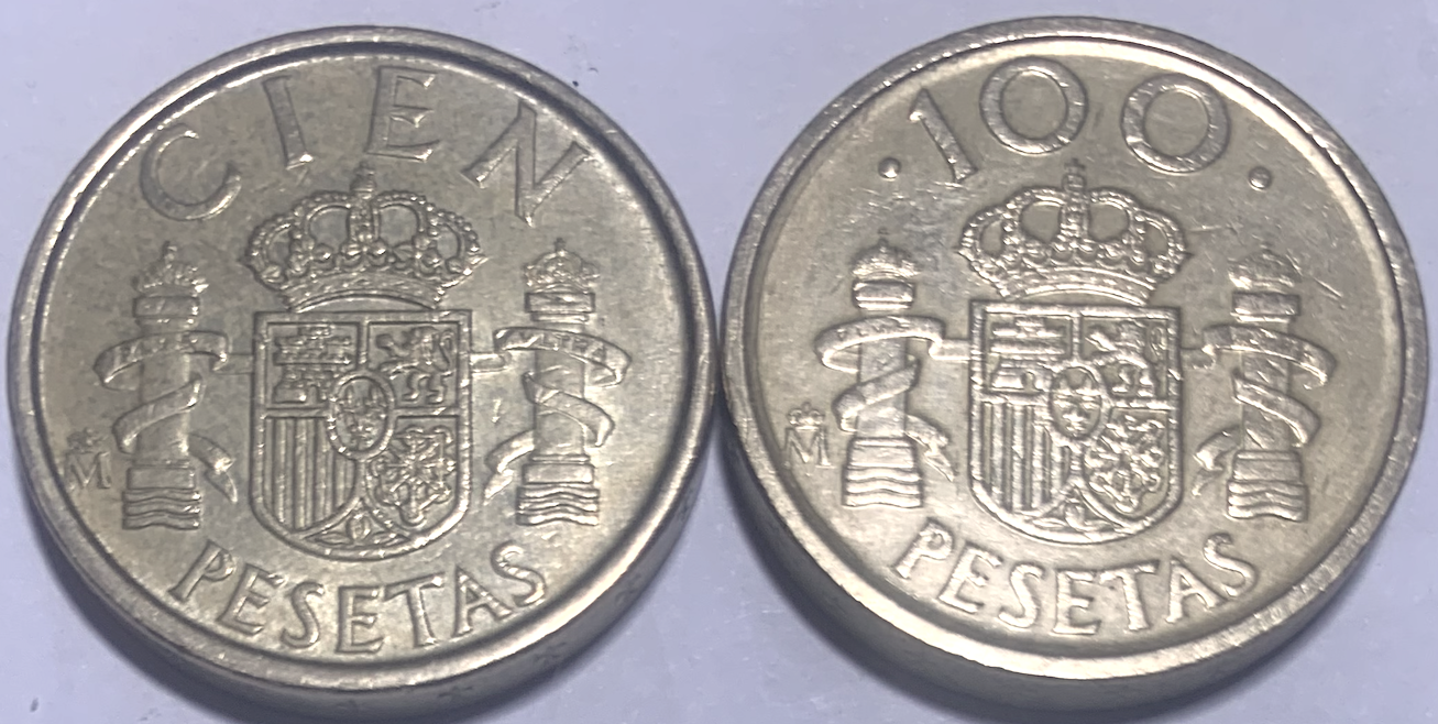 1992 Spain 100 Pesetas • King Juan Carlos I • KM#908 • Madrid • BONUS 1988 Coin